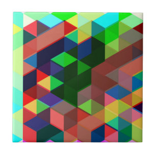 Djärvt geometriskt kubmönster kakelplatta
