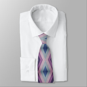 Djärvt geometriskt mönster i Mauve och blått Slips