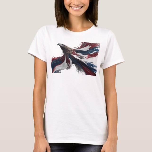 Djärvt Guld Abstrakt Örn Konst Design T Shirt (Framsida)