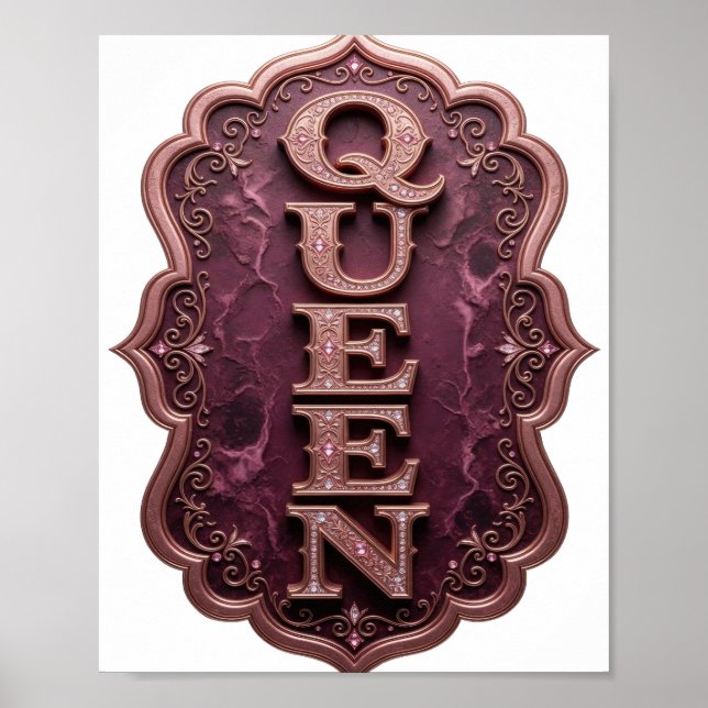 Djärvt Guld Drottning Anpassad Design Poster (Framsidan)