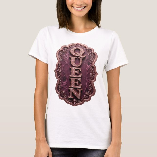 Djärvt Guld Drottning Anpassad Design T Shirt (Framsida)