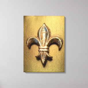 Djärvt guld- Fleur de lis tryck