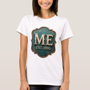 Djärvt Guld ME EST 1995 Konstnärligt Motiv T Shirt
