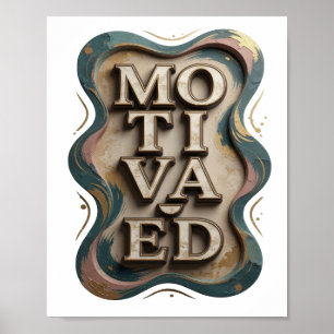 Djärvt Guld MOTIVERAT Konstnärligt Motiv Poster
