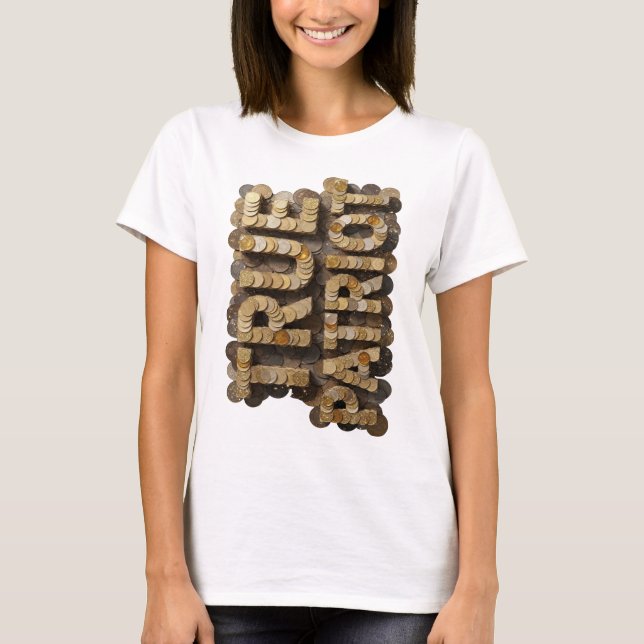 Djärvt Guld PENGAR Modern Design T Shirt (Framsida)