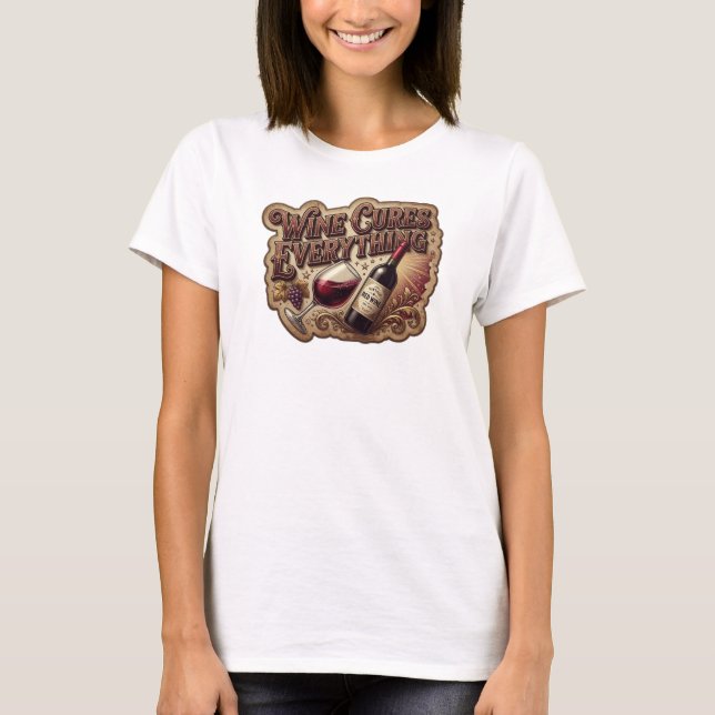 Djärvt Guld VIN BOTAR ALLT T-Shirt Design (Framsida)