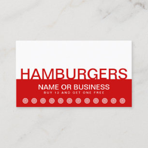 djärvt HAMBURGERS-kundförmånskort Lojalitetskort