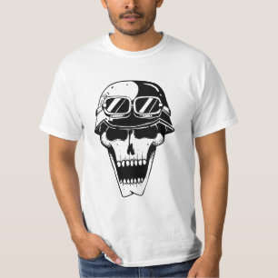 Djärvt hjälmgrafik med dödskalle t shirt