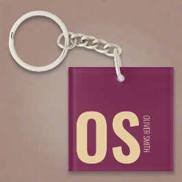 Djärvt initialmonogram namn Burgundy flickigt 