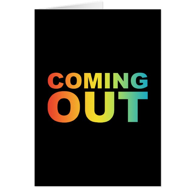 djärvt kommande ut hälsningskort (Framsidan)