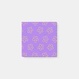 Djärvt lila fantasifullt blommönster feminint post-it block