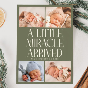 Djärvt litet mirakel Xmas Sagegrön Foto Förlossnin Meddelande