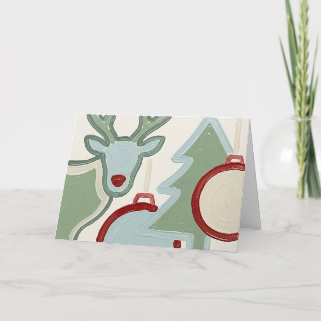 Djärvt minimalistiskt julkort kort (Framsida)