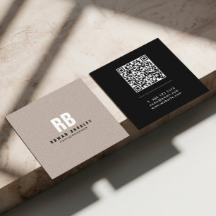 Djärvt monogram linne eller kod professionell fyrkantigt visitkort