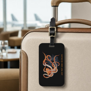 Djärvt Orange Förtrollande Bläckfisk Mandala Bagagebricka