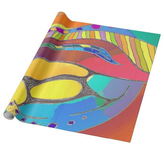 Djärvt organiskt designlinne som slår in papper presentpapper (Utrullad)