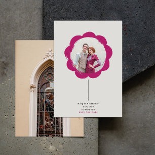 djärvt retro målad blomster ram kyrka foto spara datumet