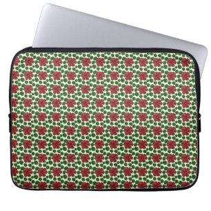 Djärvt rött blommigt sömlöst mönster   laptop fodral