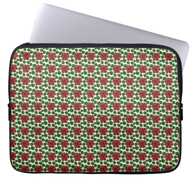 Djärvt rött blommigt sömlöst mönster   laptop fodral (Framsidan)