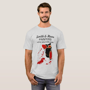 Djärvt rött målar husmålare målar borstar st t shirt