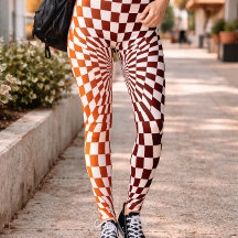 Djärvt rött orange-rutigt illusionsmönster