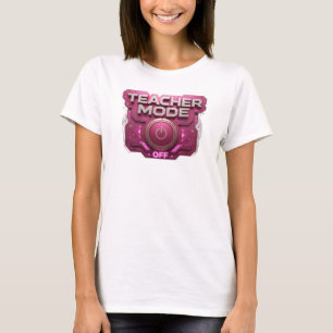 Djärvt rött TEACH MODE OFF stilmeddelande T Shirt