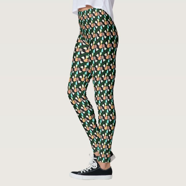 Djärvt sammanflätat abstrakt geometriskt mönster 1 leggings (Vänster)