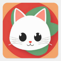 🐱 Djärvt Serieteckning Kattansikte Grafisk Pop Ar