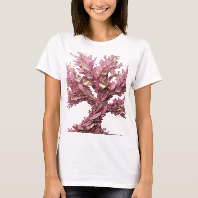Djärvt Silver ABSTRAKT KONST Design T Shirt (Framsida)