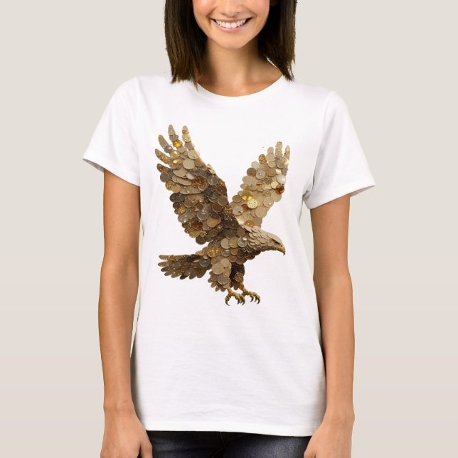 Djärvt Silver ABSTRAKT KONST Grafisk Design T Shirt (Framsida)