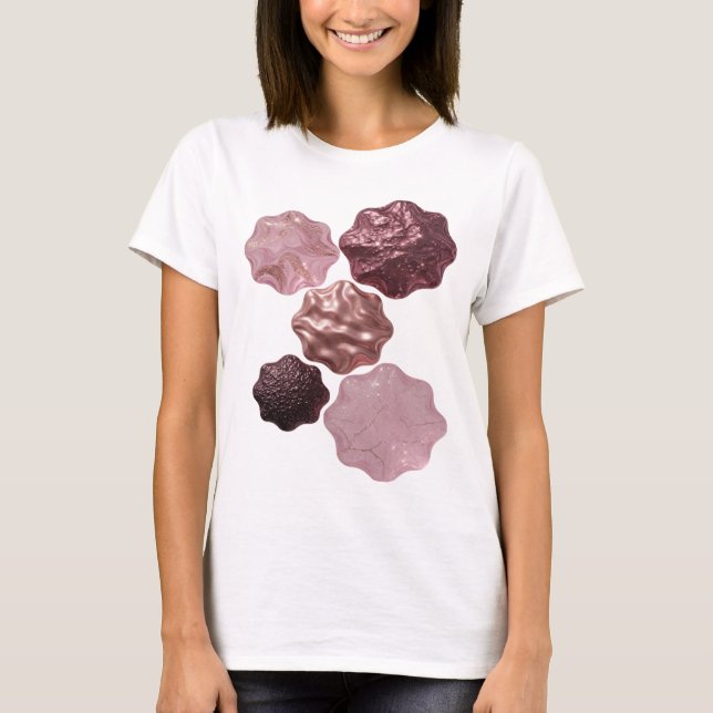 Djärvt Silver ABSTRAKT KONST Konsttryck T Shirt (Framsida)