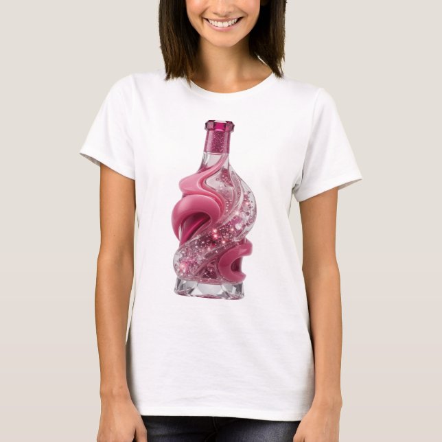 Djärvt Silver ABSTRAKT KONST Modeutskrift T Shirt (Framsida)