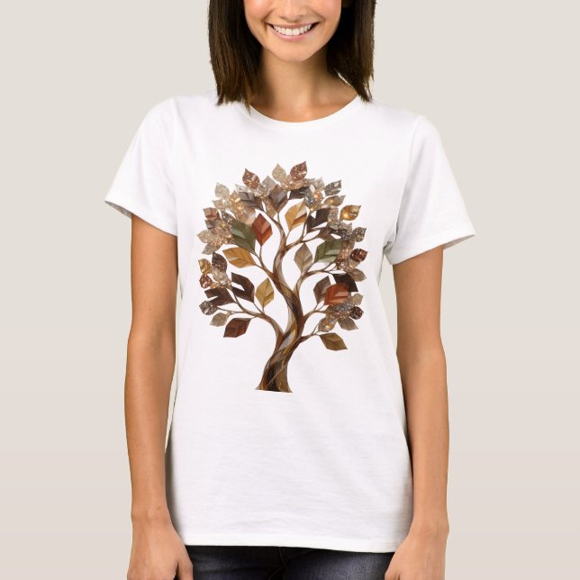 Djärvt Silver ABSTRAKT KONST Modeutskrift T Shirt (Framsida)