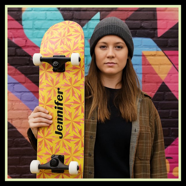 Djärvt skateboard med geometriskt mönster i Memphi (Skapare uppladdad)