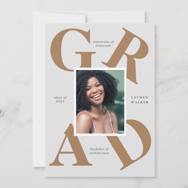 djärvt skript skol färger examen meddelande inbjudningar (Framsida)