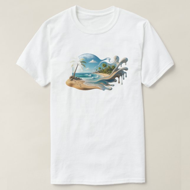 Djärvt strandabstrakt modeuttryck t shirt (Design framsida)