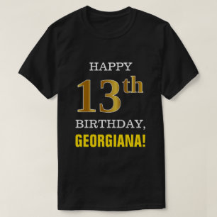 Djärvt svart, 13th födelsedag för Fauxguld med  T Shirt