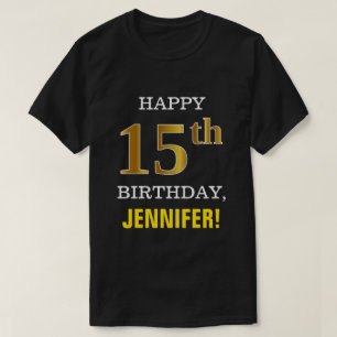 Djärvt svart, 15th födelsedag för Fauxguld med T Shirt