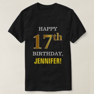 Djärvt svart, 17th födelsedag för Fauxguld med T Shirt