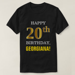 Djärvt svart, 20th födelsedag för Fauxguld med  T Shirt