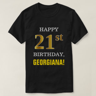 Djärvt svart, 21st födelsedag för Fauxguld med T Shirt