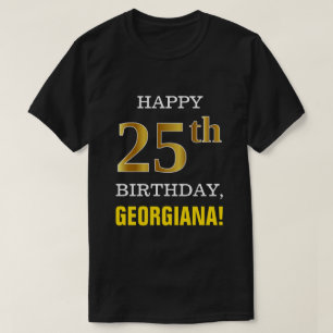 Djärvt svart, 25th födelsedag för Fauxguld med T Shirt