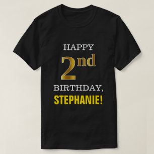 Djärvt svart, 2nd födelsedag för Fauxguld med d T Shirt