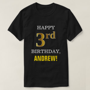 Djärvt svart, 3rd födelsedag för Fauxguld med d T Shirt