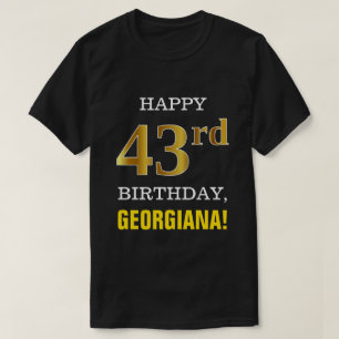 Djärvt svart, 43rd födelsedag för Fauxguld med T Shirt