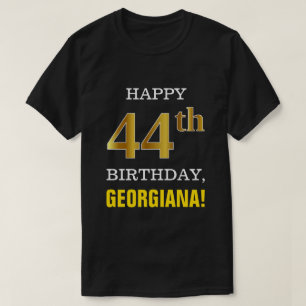 Djärvt svart, 44th födelsedag för Fauxguld med T Shirt