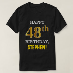 Djärvt svart, 48th födelsedag för Fauxguld med  T Shirt