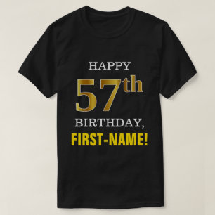Djärvt svart, 57th födelsedag för Fauxguld med  T Shirt