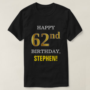 Djärvt svart, 62nd födelsedag för Fauxguld med  T Shirt