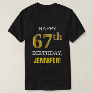 Djärvt svart, 67th födelsedag för Fauxguld med T Shirt